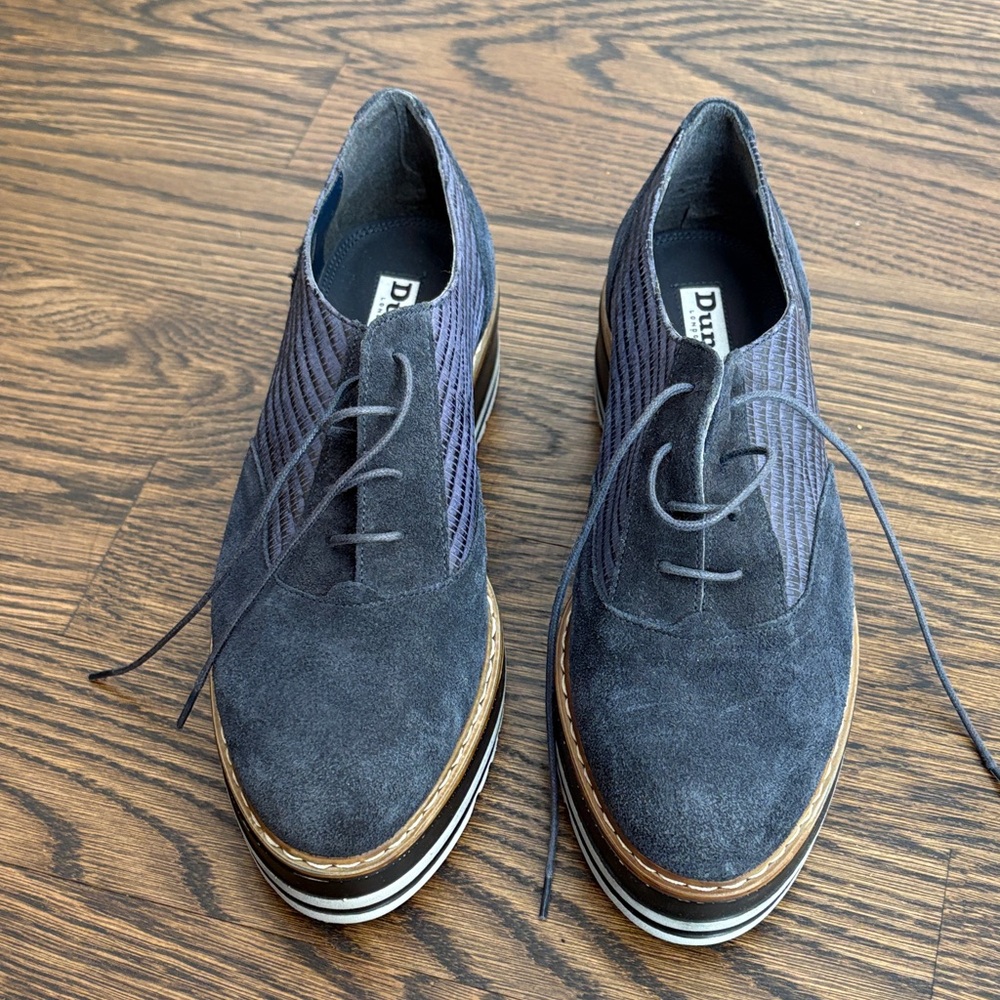Dune London Women's Navy Suede Flats